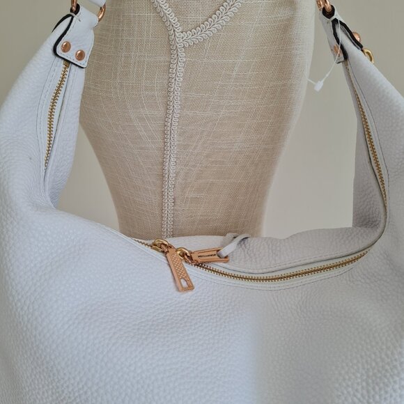 Rebecca Minkoff Bailey Austin Studded Hobo White Pebbled Leather Shoulder Bag - Picture 5 of 15